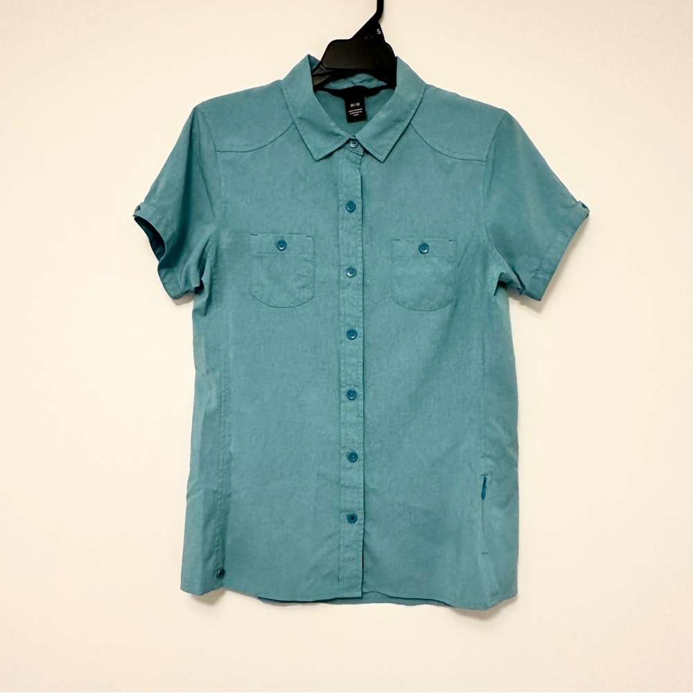 Outdoor Research Light Blue Button-Up Reflection Shirt Women's Medium Hiking